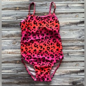 JOE Boxer pink orange leopard one piece swimsuit 18 months